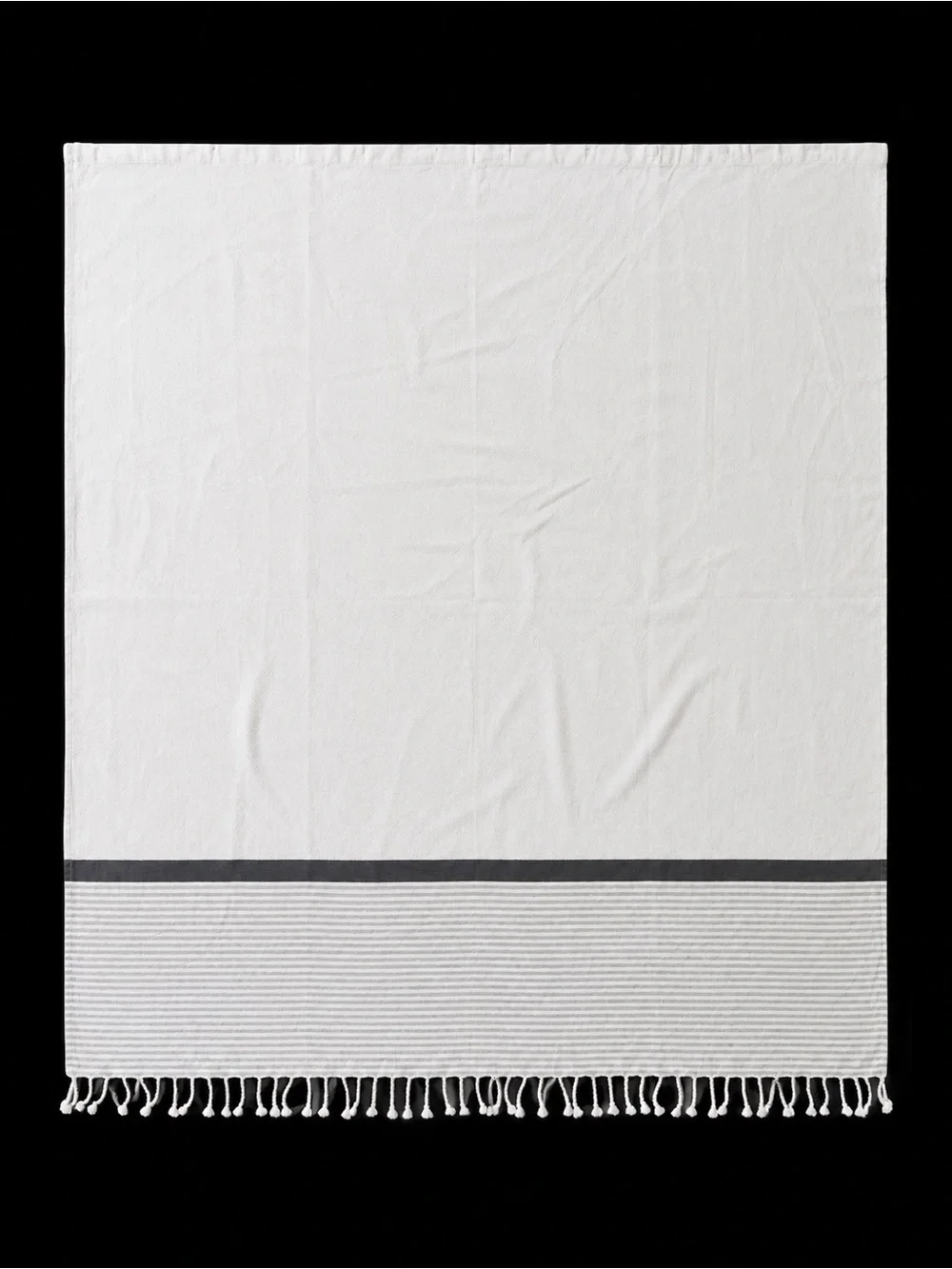 WEST ELM Shower Cotton Curtain with Stripes/Fringes #0501264